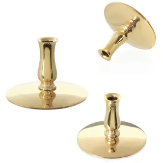 Nklaus 3X Kerzenhalter Messing Gold Kerzenständer Dünne Altarkerzen Ritualkerzen Bienenwachskerzen bis Ø6,7mm Leuchter Hochzeit 6731