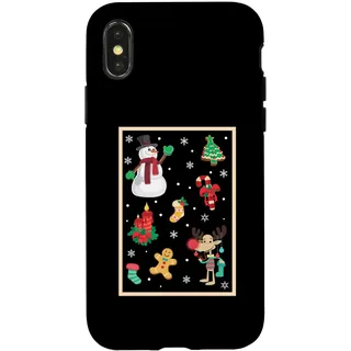 Hülle für iPhone X/XS Frohe Weihnachten Pyjama Urlaub Winter Urlaub Xmas PJS