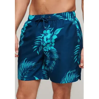 Superdry Hawaiian Print 17 ́ ́ Badeshorts - Palm Print Navy - M