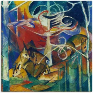 Artland Leinwandbild »Rehe im Walde I. 1913«, Wildtiere, (1 St.), auf Keilrahmen gespannt, bunt