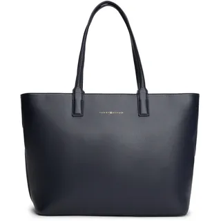 Tommy Hilfiger Tragetasche »TH LOGOTAPE TOTE«, Damen Henkeltasche, Schultertasche mit doppeltem Tragegriff, blau