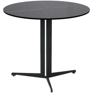 Novel Couchtisch Schwarz Metall, Glas, Keramik rund 58x50x58 cm