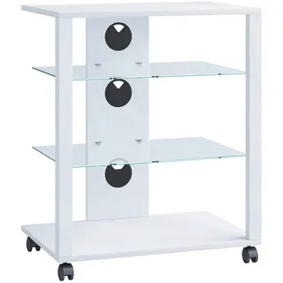 VCM Folas TV-Lowboard 60x70x41 cm Weiß/Glas/Holzwerkstoff