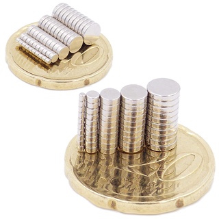 Brudazon | 50 Mini Scheiben-Magnete Set 1x1mm + 2x1mm + 3x1mm + 4x1mm + 5x1mm | N52 Neodym-Magnete ultrastark | Power-Magnet für Modellbau, Basteln | Magnetscheibe extra stark