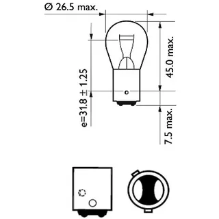 PHILIPS Glühlampe, Bremsleuchte 12495cp Kugellampe