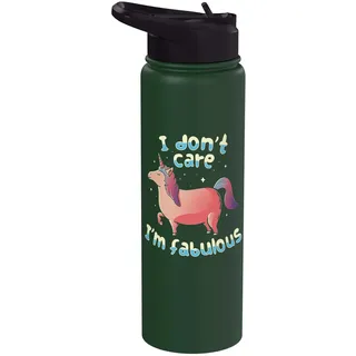 Lustiges, selbstbewusstes rosa Einhorn, TFS, egal, ich bin fabelhaft Stainless Steel Insulated Water Bottle