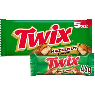 Twix Hazelnut Schokoriegel | Karamell auf knusprigem Keks mit Haselnuss | Schokoladen 5 Pack (5x46 g)
