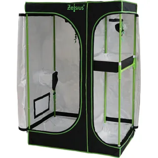 Zelsius Grow Tent 90 x 60 x 135 cm schwarz/grün Pflanzenzucht Indoor - Schwarz, Grün