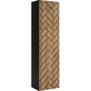 Badezimmerpfosten, Eiche Craft mit goldener Griff, 35 x 136 x 25 cm - Gold