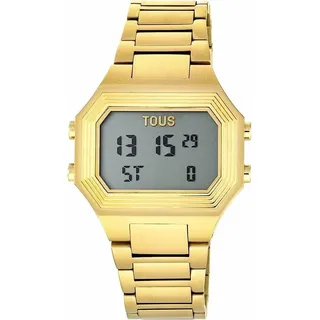 TOUS WATCHES Herren Digital Armbanduhr Rechteckig Edelstahl goldfarben grau Kalender wasserdicht Modell 200351028 - Gold