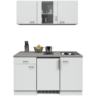 FlexWell Miniküche , Weiß , Kunststoff , 1 Schublade(n),1 Schublade(n) Schubladen , seitenverkehrt montierbar, nur wie online abgebildet bestellbar , 150.5 cm , Made in Germany , links aufbaubar, rechts aufbaubar , Küchen, Küchenzeilen & Küchenblöcke, Küchenzeilen