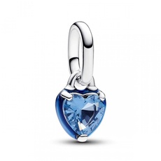 Bild von ME Blaues Chakra Herz Mini-Charm-Anhänger aus Sterlin Silber mit künstlichem Kristall in Grün, Kompatibel ME und Moments Armbändern, 793042C02