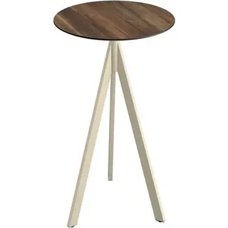 Infinity Tripod Stehtisch Sand frame + Tropical Wood HPL Ø70 cm