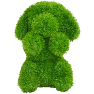 Kögler 53262 - AniPlants Hund sitzend, Deko-Figur aus Kunstrasen, ca. 30 x 34 x 36 cm groß, wetterfest und formstabil, mit Ankern zur Befestigung, ideal als Deko für Garten und Haus