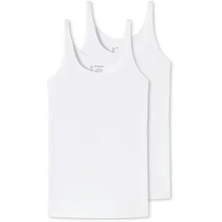 SCHIESSER Damen Trägertop, 2er Pack - Single Jersey, Serie 95/5, uni weiß, M