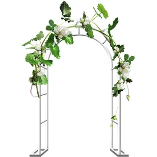Gartenbogen 80cm bis 350cm breit Rosenbögen Torbogen Rankhilfe für Kletterpflanzen Metall Gartenspalier,Rankenbogen Pergola Hochzeitsbogen für Garten Hochzeit(Weiß,L80xW40xH200cm)