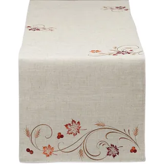 DII Tischdekorationskollektion Herbst Innendekoration, Thanksgiving, Polyester, Herbstweizen, Table Runner, 14x108