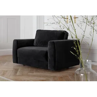Home Affaire Sessel Hobro Loungesessel Mikrofaser 109 x 60 x 102 cm schwarz