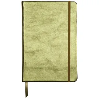 Clairefontaine 400101C Notizbuch (mit Perlmutt-Effekt mit festem Deckel aus Leder, DIN A5, 14,8 x 21cm, 72 Blatt, blanko, Gummizugverschluß, Lesezeichen) 1 Stück grün