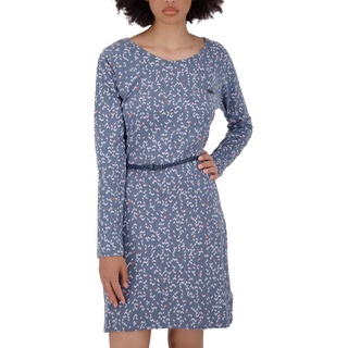 ALIFE and Kickin EllinAK B Longsleeve Dress – Damen Jerseykleid Blusenkleid – Kurz & Bequem mit Langen Ärmeln – Stylisches Kleid für Jede Gelegenheit Nightblue Melange M