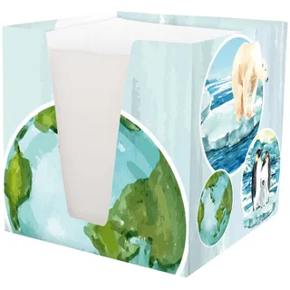 RNK RNKVERLAG 46799 - Notizklotz World mit 900 Blatt, 92 x 92 x 92 mm, 1 Stück