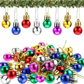 Mini Weihnachtskugeln Plastik, 48 Stück 2 cm Weihnachtsbaumkugeln, Kunststoff Christbaumkugeln Weihnachtskugel Ornamente, Tannenbaum Kugeln Weihnachtsdeko, Weihnachtsbaumschmuck Christbaumschmuck