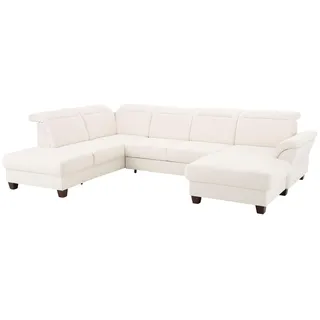 Home Affaire Wohnlandschaft »Solvei U-Form« Sitztiefenverstellung und Federkern, wahlweise Kopfteilverstellung, beige