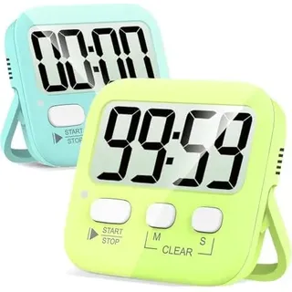 Antonki Set 2 Timer, digitale Küchentimer -Küche, Egg Magnetic Stope Children, Lehrer, Klassenzimmer, Bewegung, Bad, Ofen, Backen, einschließlich