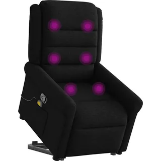 vidaXL Massagesessel mit Aufstehhilfe Schwarz Stoff - Schwarz