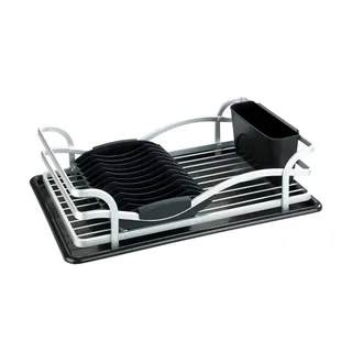 Wenko Geschirrabtropfer Alu 46,5 x 13 x 31,5 cm Silber matt/Schwarz