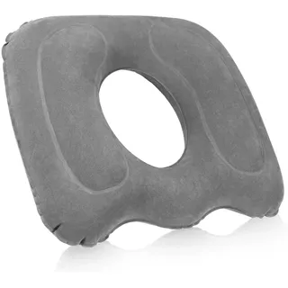 Aufblasbares Donut-Kissen, Orthopädisches Sitzkissen, Sitzring Steißbein Entlastung, Ideal für Steißbein, Prostata, Ischias, Bettwunden, Hämorrhoiden Sitzkissen für Zuhause, Büro, Auto, Grau