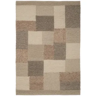 Linea Natura Handwebteppich , Naturfarben, Beige , Textil , Karo , rechteckig , 130x190 cm , Textiles Vertrauen - Oeko-Tex® , Teppiche und Böden, Teppiche, Webteppiche