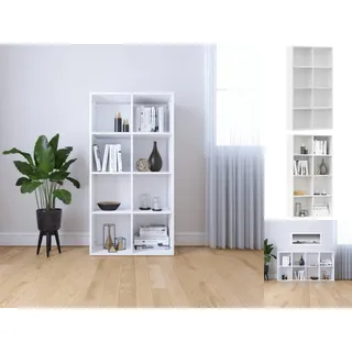 vidaXL Bücherregal/Sideboard Weiß 66×30×130 cm Holzwerkstoff