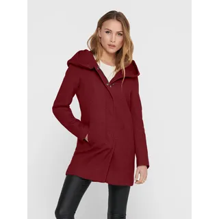 ONLY Langjacke "ONLSEDONA LIGHT COAT OTW NOOS" mit Kapuze Materialmix, cabernet detail:melange