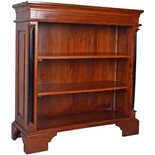 Mahagoni Regal Massivholz Bücherschrank Antik Standregal Säulen Bücherregal neu