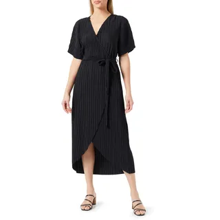 Y.A.S Damen YASOLINDA SS MIDI WRAP Dress S. NOOS Kleid, Black, Medium