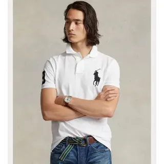 Polo Ralph Lauren für Herren. 710688969003 Logo-Netz-Poloshirt weiß (S), Lässig, Baumwolle, Kurzarm