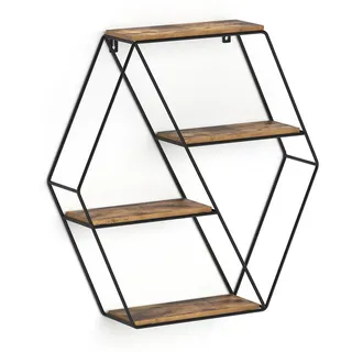 Vicco Wandregal Fyrk 51 x 52 x 11 cm Eiche rustikal/Schwarz