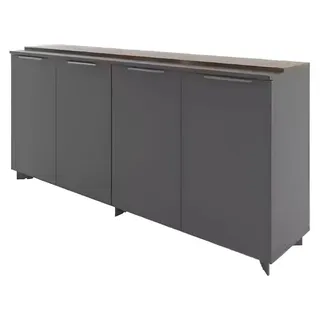 Sideboard Kommode Schrank Konsole Anrichte Büromöbel Büro Einrichtung Grau - Grau