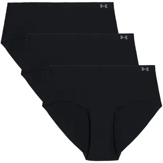 Under Armour Damen Pure Stretch Tanga Unterwäsche, 3er-Pack, Schwarz - Core, L