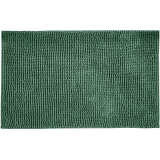 Allstar Badematte Chenille, waschbar, Anti-Rutsch Matte für einen sicheren Stand im Badezimmer, weicher Hochflor Badteppich aus 100% Polyester, schnelltrocknend und hygienisch, 50 x 80 cm, Grün