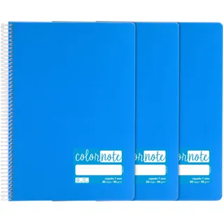 Grafoplás 98523230 Notizbücher, A4, liniert, 7 mm, 80 Blatt, 90 g, blau, Deckel aus Polypropylen, Serie ColorNote