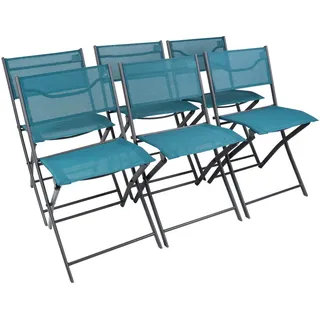 VCM Gartenstuhl 45 x 46 x 45 cm türkis 6 St.