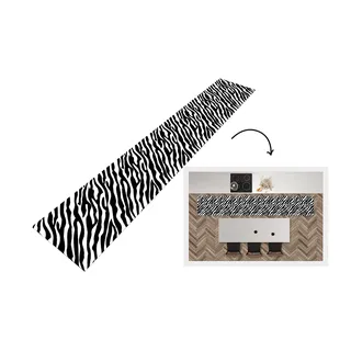 KitchenYeah© Küchenläufer Antirutschmatte Küche Küchenmatte Kitchen Floor | 300x50 cm - Mat Waschbar Rutschfest Küchenbodenmatte Läufer Anti Rutsch Tiere - Zebra - Design