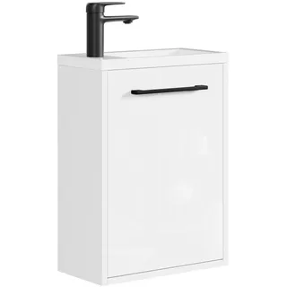 Badplaats Waschbeckenunterschrank 1 Tür 40 x 50 x 22 cm Weiß Hochglanz