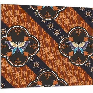 GLASPLATTE FÜR KÜCHE 65x60 Schmetterling