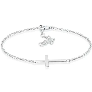 Elli Armband Kreuz Horizontal Schlicht 925 Silber rosévergoldet Größe 190