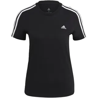 Adidas Loungewear Essentials Slim 3-Streifen T-Shirt Black / White S kurz