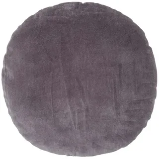Homescapes Dekokissen rund anthrazit, Baumwollsamt?40 cm , Textil , Uni , Füllung: Polyester , Rund , 40x40 cm , Oeko-Tex® , Heimtextilien, Wohntextilien, Kissen, Zierkissen
