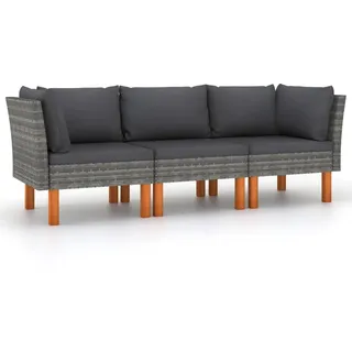 vidaXL 3-Sitzer-Gartensofa grau
